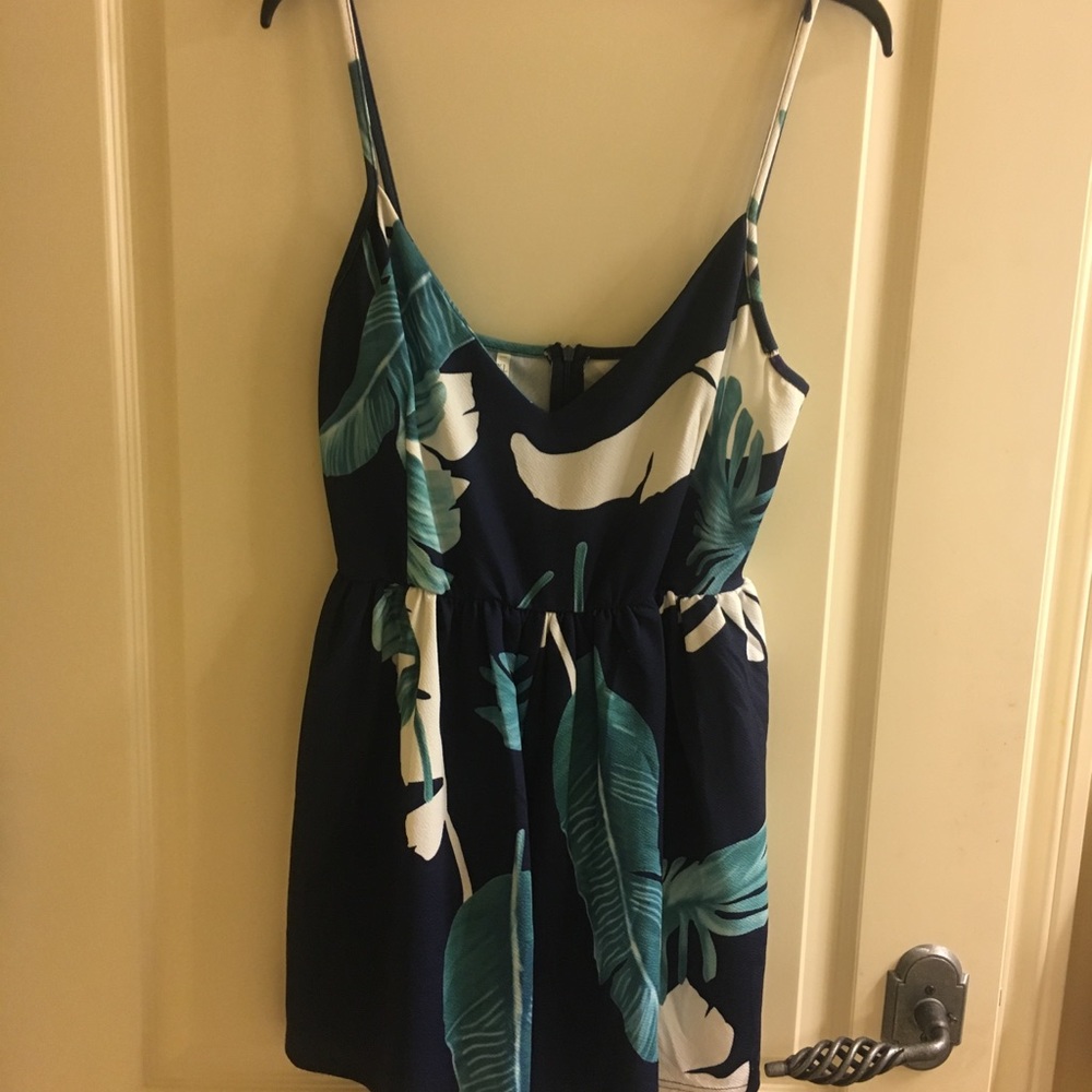 Palm Leaf Print Romper